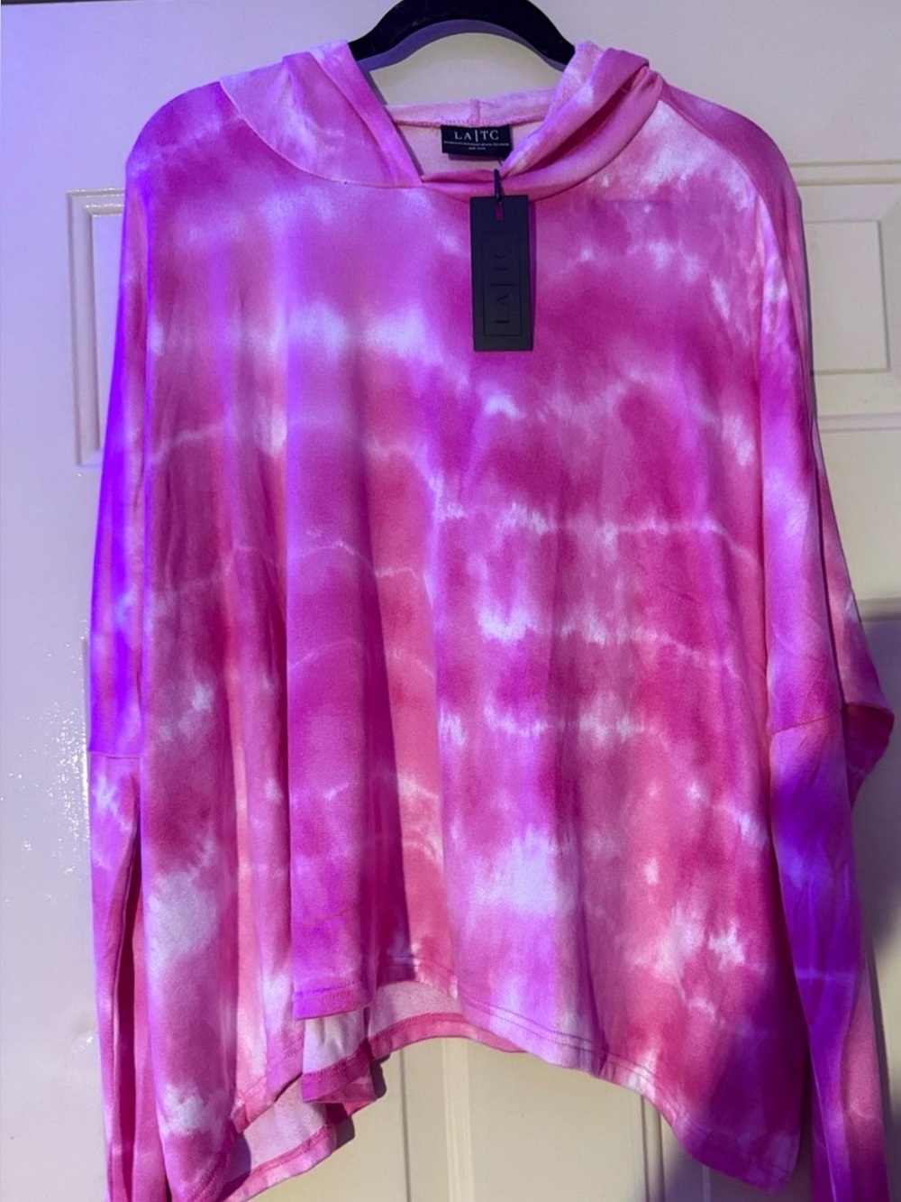 Pink Tie-Dye Lightweight Hoodie by LA TC